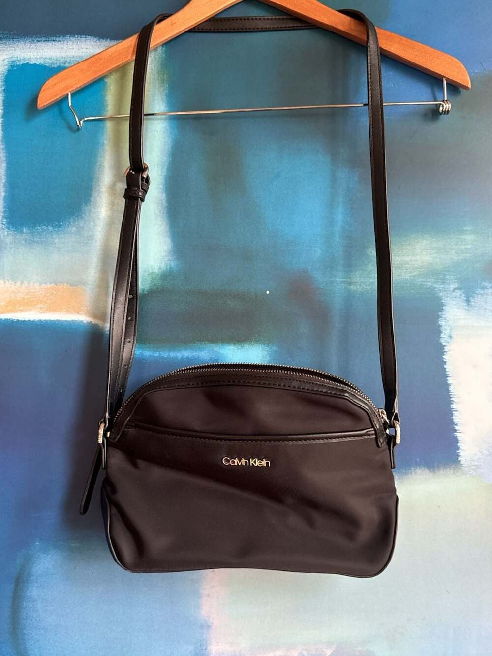 Calvin Klein Nylon Minimalist Crossbody Bag in Black